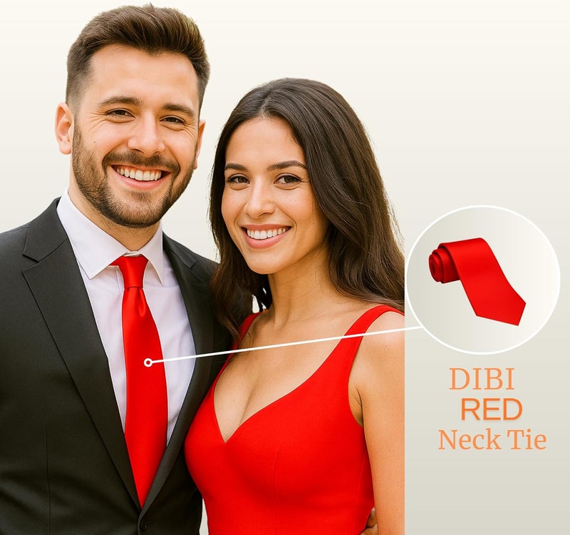 DIBI Solid Color Ties for Men, Formal Mens Ties, Neck Tie, Classic Tie for Boys Women Teens, Wedding Business Costume Necktie - Image 3